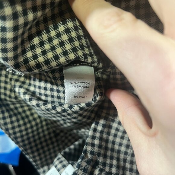 J. Jill Gingham Pants Pleated Tan and Black Size 6 Office Career Business - Picture 6 of 8